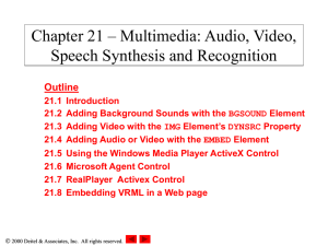 Multimedia: Audio, Video, Speech Synthesis and Recognition