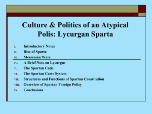 Spartan Politics and Culture