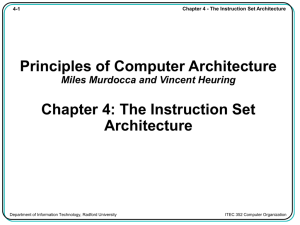 The Instruction Set Architecture