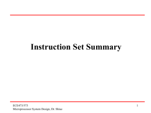 Chapter 3 Instruction Set Summary