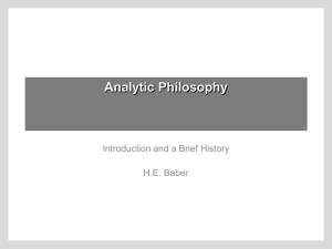 Analytic Philosophy