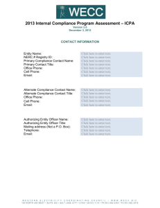 ICP Assessment Document - Western Electricity Coordinating Council