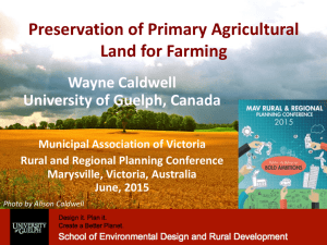 Preservation of primary agricultural land for farming