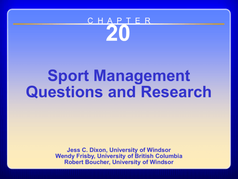 research questions on sports management