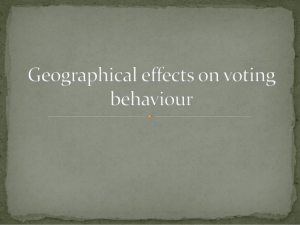 Geographical effects on voting behaviour