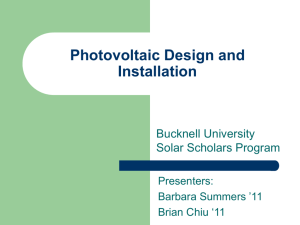 Photovoltaic Design and Installation