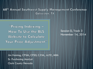 Pricing Indexing and Price Adjustments