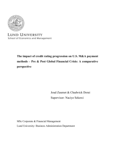 The impact of credit rating progression on US M&A payment