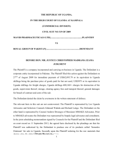 MAVID PHARMACETICALS LTD VS ROYAL GROUP OF PAKISTAN