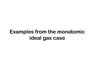 Examples from the monatomic ideal gas case