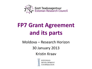 FP7 Grant Agreement and its parts