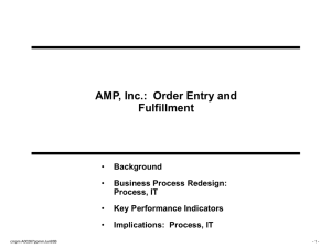 AMP - Order Entry & Fulfill