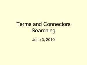 Terms and Connectors Searching