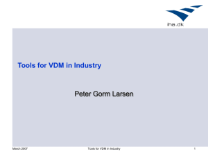 Tools for VDM in Industry