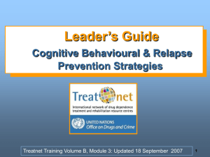 Cognitive Behavioural & Relapse Prevention Strategies