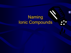 Ionic Formula writing Notes