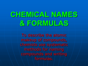 chemical names & formulas