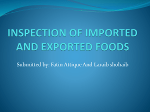 Inspection of imported food