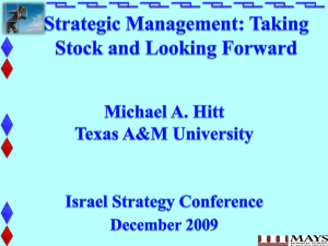 Strategic Management: Taking Stock and Looking Forward