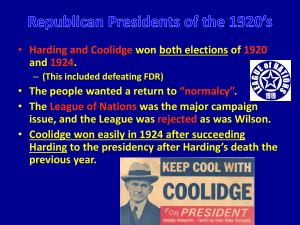 Republican Presidents of the 1920*s