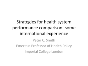 Strategies for health system performance comparison: some