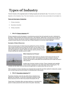 3 Types of Industry (Business Sectors)
