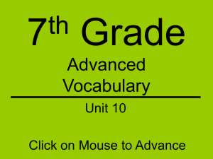 7th Grade Advanced Vocabulary Unit 10