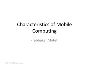 Characteristics of Mobile Computing