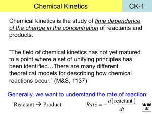 Kinetics: Ch 28 and 29