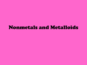 Nonmetals & Metalloids