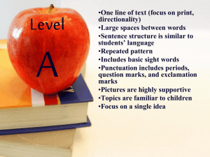 Guided Reading Level Descriptions