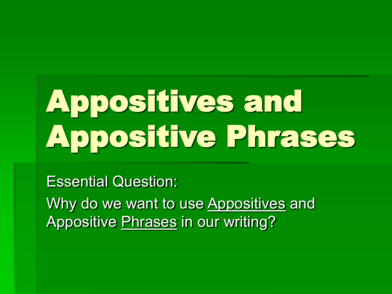 Appositive Phrases Worksheets Grade 6
