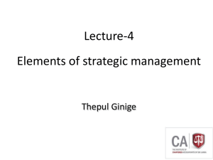 Elements of strategic management