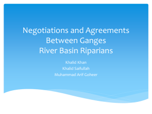 Negotiations and Agreements Between Ganges River Basin Riparians