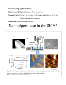 Nanopipette use in the SICM - FIU RET: Research Experience