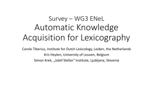 Automatic Acquisition of Knowledge survey results
