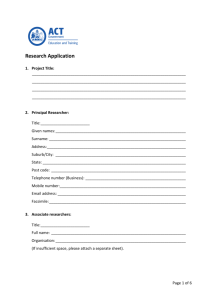 Research Application