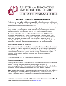 CIE Research Program for Students and Faculty Fall 2015