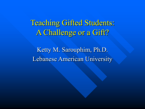Giftedness in Math & Science - American University of Beirut