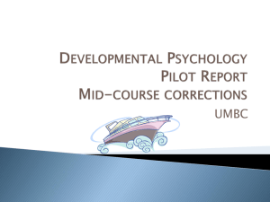 Mid-Course Corrections Developmental Psychology at UMBC
