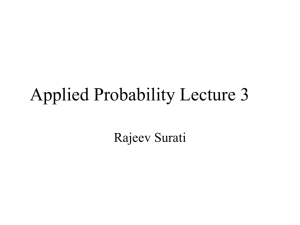 Applied Probability Lecture 3