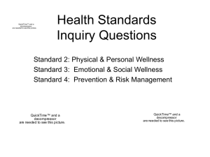 Health Standards Inquiry Questions - TSDCurriculum