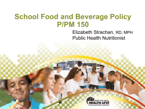 School: Food and Beverage Policy 2011 - Windsor