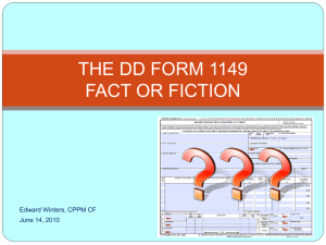 THE DD FORM 1149 – FACT, FICTION OR MYTH