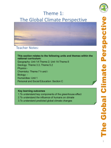 Theme 1: The global climate perspective