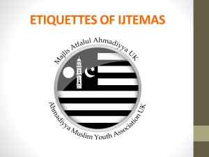 Etiquettes of annual ijtema