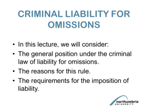 Criminal Liability for Omissions PowerPoint