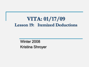 Lesson 20 - Itemized Deductions