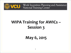 WIPA Training for AWICs - Session 3