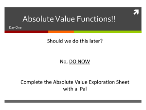 Absolute Value Functions!! - HonorsAlgebra2Meyer